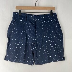 Lady Hagen Navy Star Print Lightweight Stretch Performance High Rise Midi Shorts